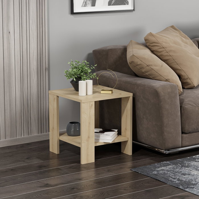 Hanah Home Mesa Auxiliar Roble Zafiro 40x40x42 cm